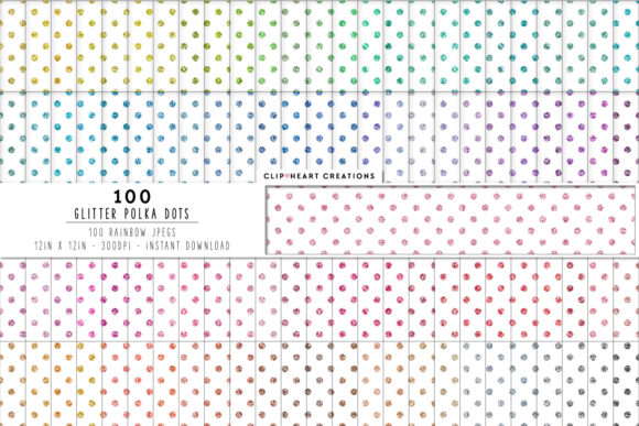 100 Glitter Polka Dot Papers: A Digital Resource for Creative Projects