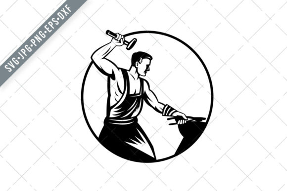 Blacksmith Foundry Worker: Evaluating the Retro SVG Illustration for Creative Projects