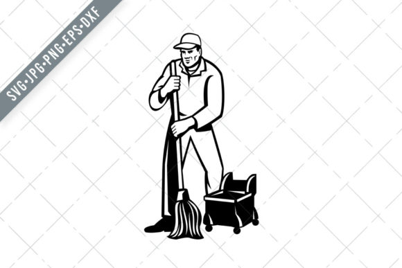 Commercial Cleaner Janitor Cleaning: Choosing the Right Vector Art for Your Projects