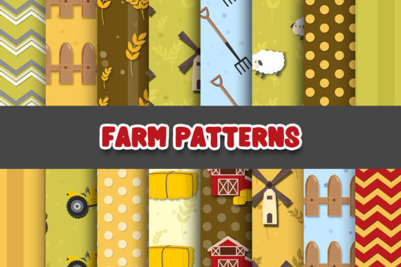 Farm Digital Papers Patterns for Creative Projects