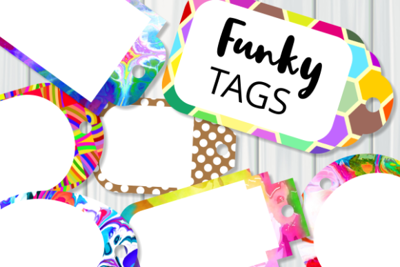 Funky Tag Template Banner Label Frames for Bold Creative Projects