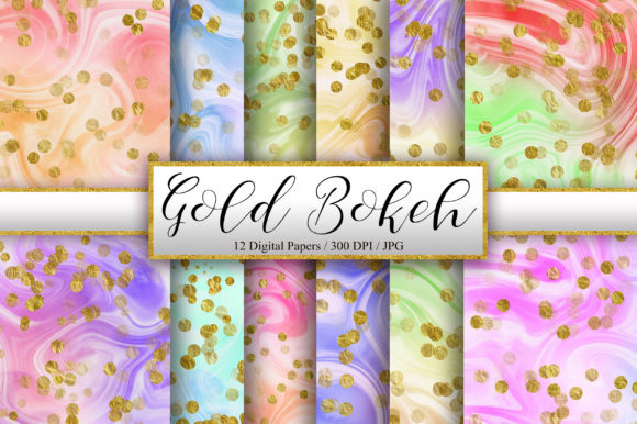 Rainbow Marble Gold Bokeh Background: A Versatile Digital Asset for Creators