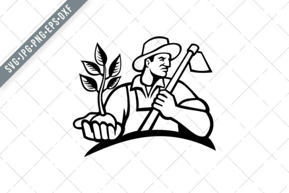 The Organic Farmer Holding Plant: A Versatile Art Set for Creators and Small Businesses