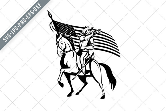 United States Cavalry on Horse: A Versatile Retro Design Set for Creators and Entrepreneurs